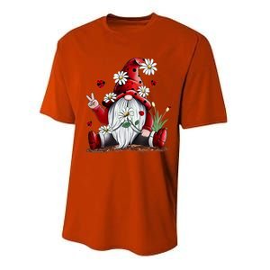 Floral Gnome Daisy Ladybugs Hippie Gnome Love Gift Performance Sprint T-Shirt