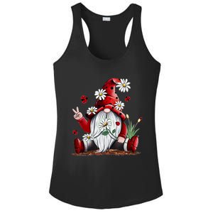 Floral Gnome Daisy Ladybugs Hippie Gnome Love Gift Ladies PosiCharge Competitor Racerback Tank