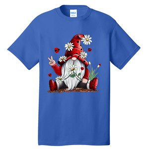 Floral Gnome Daisy Ladybugs Hippie Gnome Love Gift Tall T-Shirt