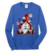 Floral Gnome Daisy Ladybugs Hippie Gnome Love Gift Tall Long Sleeve T-Shirt