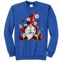 Floral Gnome Daisy Ladybugs Hippie Gnome Love Gift Tall Sweatshirt