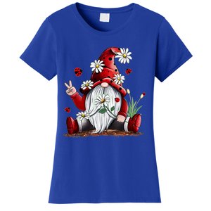 Floral Gnome Daisy Ladybugs Hippie Gnome Love Gift Women's T-Shirt