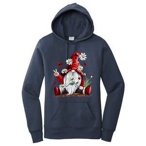 Floral Gnome Daisy Ladybugs Hippie Gnome Love Gift Women's Pullover Hoodie