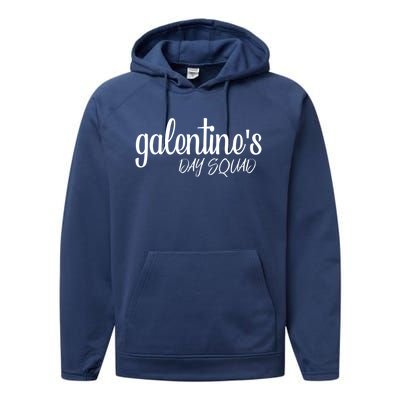 Funny Galentines Day Squad Valentine's Day Singles Awareness Cool Gift Performance Fleece Hoodie