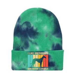 Funny Greyhound Design Women Italian Greyhound Dog Lover Tie Dye 12in Knit Beanie