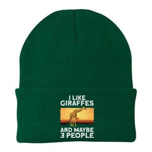 Funny Giraffe Design For Women Giraffe Zoo Animal Lovers Knit Cap Winter Beanie