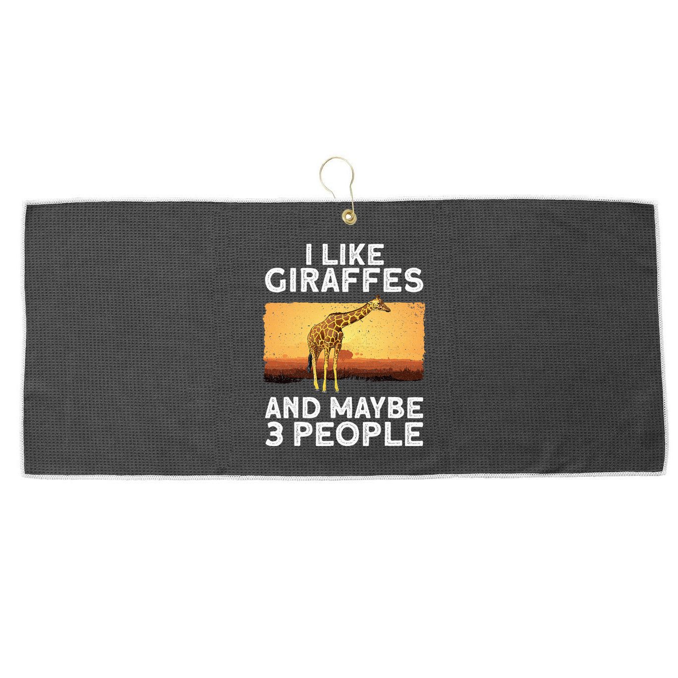 Funny Giraffe Design For Women Giraffe Zoo Animal Lovers Large Microfiber Waffle Golf Towel