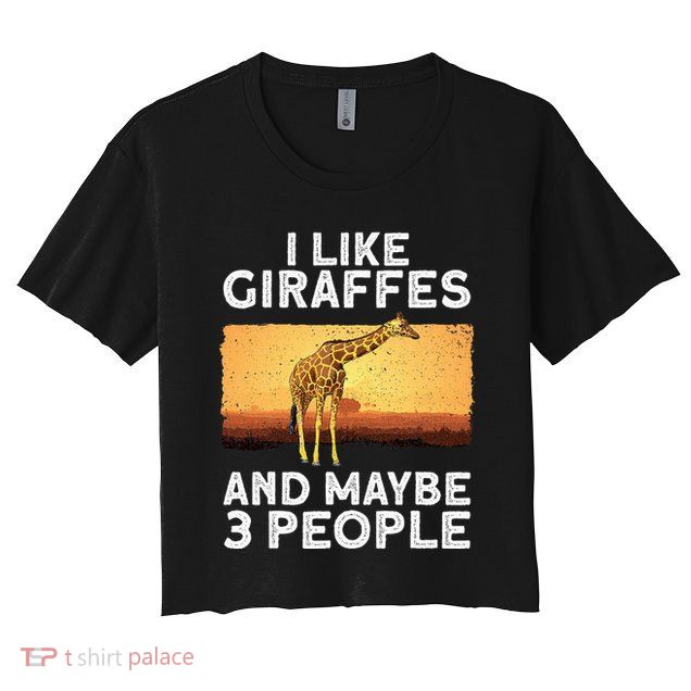Funny Giraffe Design For Women Giraffe Zoo Animal Lovers Crop Top
