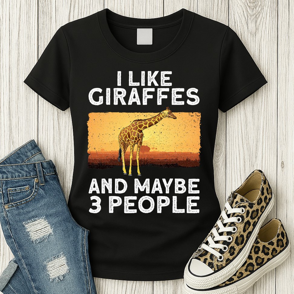 Funny Giraffe Design For Women Giraffe Zoo Animal Lovers Womens T-Shirt