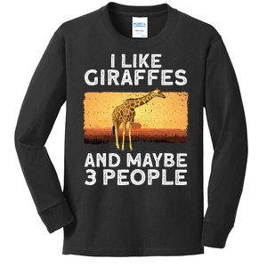 Funny Giraffe Design For Women Giraffe Zoo Animal Lovers Kids Long Sleeve Shirt