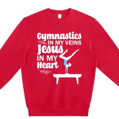 Funny Gymnastics Design For Men Women Gymnast Jesus Lovers Premium Crewneck Sweatshirt