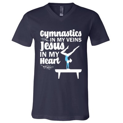 Funny Gymnastics Design For Men Women Gymnast Jesus Lovers V-Neck T-Shirt