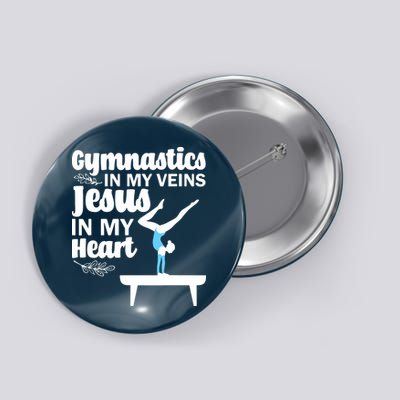 Funny Gymnastics Design For Men Women Gymnast Jesus Lovers Button