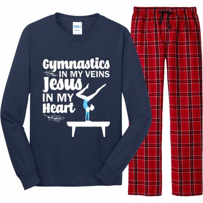 Funny Gymnastics Design For Men Women Gymnast Jesus Lovers Long Sleeve Pajama Set