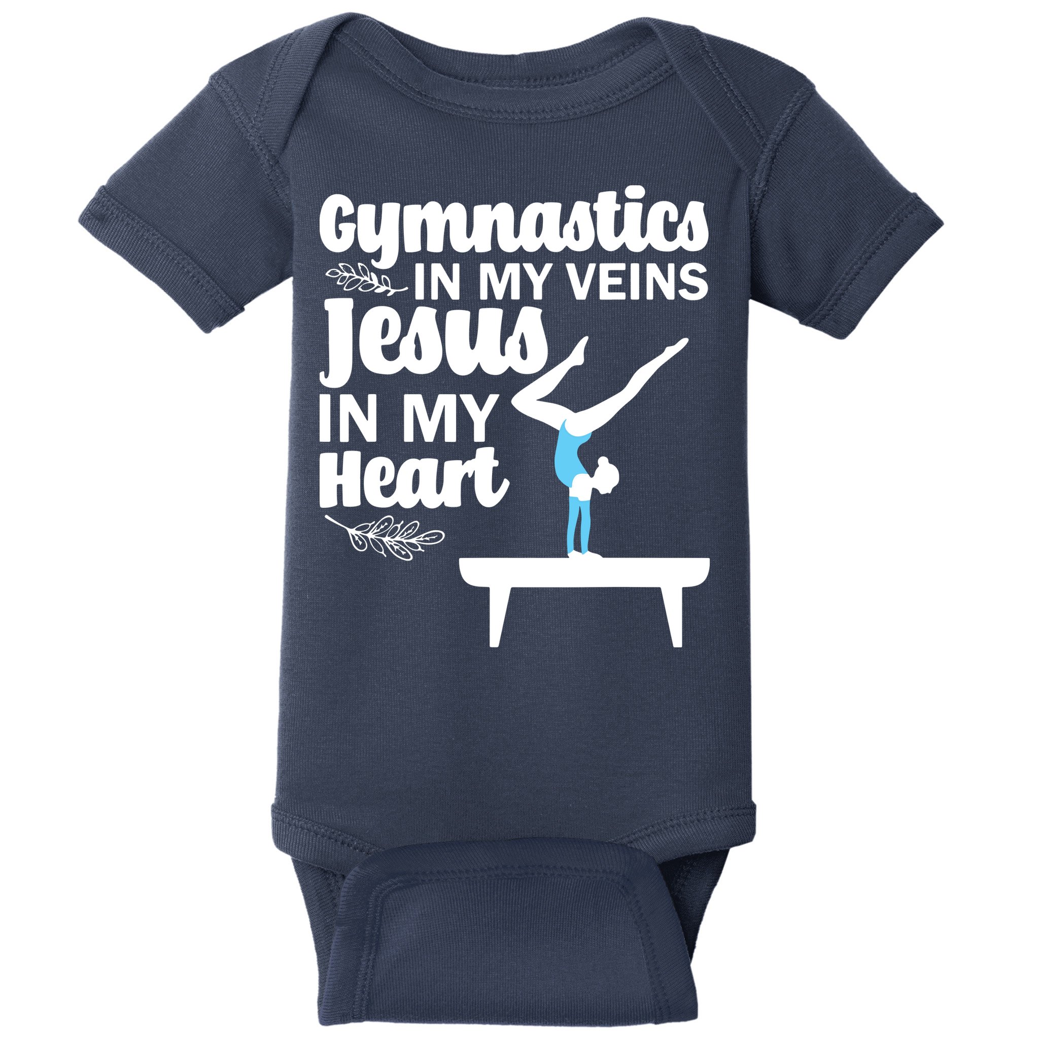 Funny Gymnastics Design For Men Women Gymnast Jesus Lovers Baby Bodysuit