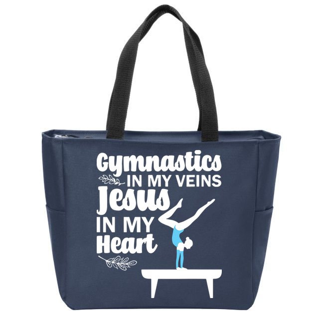 Funny Gymnastics Design For Men Women Gymnast Jesus Lovers Zip Tote Bag