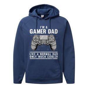 Funny Gamer Dad Design For Husband Gaming Fathers Day Performance Fleece Hoodie