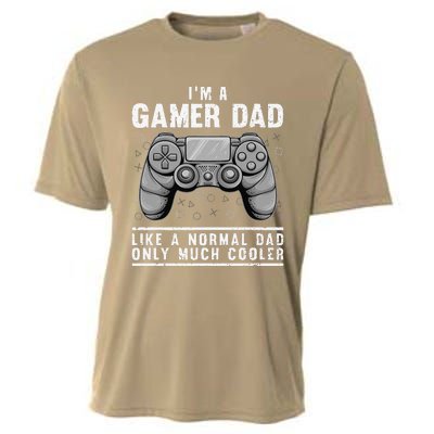 Funny Gamer Dad Design For Husband Gaming Fathers Day Cooling Performance Crew T-Shirt