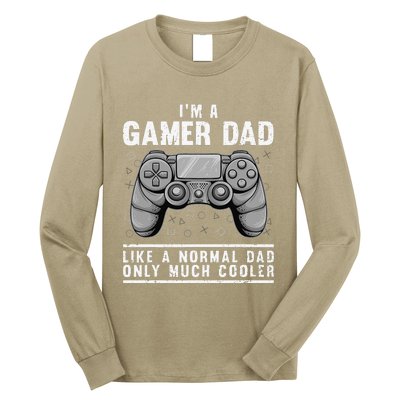 Funny Gamer Dad Design For Husband Gaming Fathers Day Long Sleeve Shirt