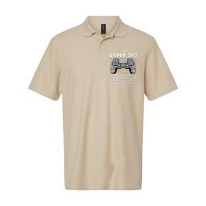 Funny Gamer Dad Design For Husband Gaming Fathers Day Softstyle Adult Sport Polo