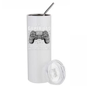 Funny Gamer Dad Design For Husband Gaming Fathers Day Stainless Steel Tumbler