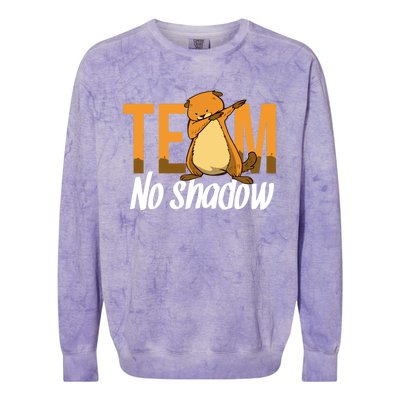 Funny Groundhog Day Team No Shadow Dabbing Colorblast Crewneck Sweatshirt