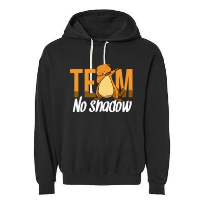 Funny Groundhog Day Team No Shadow Dabbing Garment-Dyed Fleece Hoodie