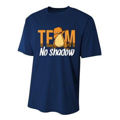 Funny Groundhog Day Team No Shadow Dabbing Performance Sprint T-Shirt