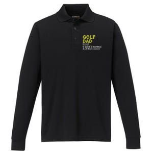 Funny Golf Dad Definition Golfing For Golfers Gift For Dad Father's Day Performance Long Sleeve Polo