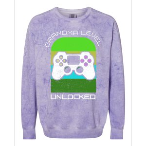 Funny Grandma Day Gamer Mom Gaming On A Mother Level Up Game Gift Colorblast Crewneck Sweatshirt