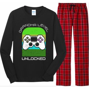 Funny Grandma Day Gamer Mom Gaming On A Mother Level Up Game Gift Long Sleeve Pajama Set