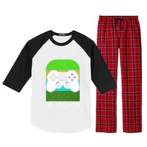 Funny Grandma Day Gamer Mom Gaming On A Mother Level Up Game Gift Raglan Sleeve Pajama Set