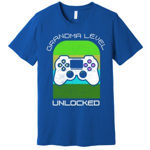 Funny Grandma Day Gamer Mom Gaming On A Mother Level Up Game Gift Premium T-Shirt