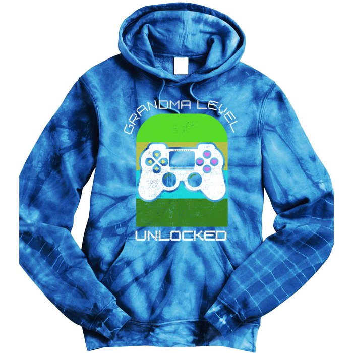 Funny Grandma Day Gamer Mom Gaming On A Mother Level Up Game Gift Tie Dye Hoodie