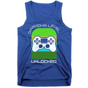 Funny Grandma Day Gamer Mom Gaming On A Mother Level Up Game Gift Tank Top