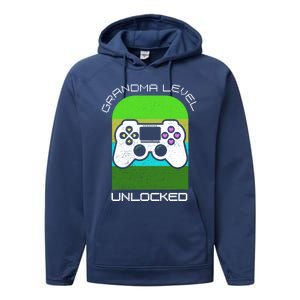 Funny Grandma Day Gamer Mom Gaming On A Mother Level Up Game Gift Performance Fleece Hoodie