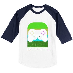 Funny Grandma Day Gamer Mom Gaming On A Mother Level Up Game Gift Baseball Sleeve Shirt