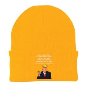 Funny Great Dad Donald Trump Fathers Day Gift Tee Knit Cap Winter Beanie