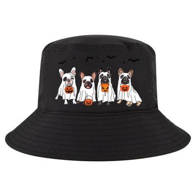 Frenchie Ghost Dog Costume Funny French Bulldog Halloween Cool Comfort Performance Bucket Hat