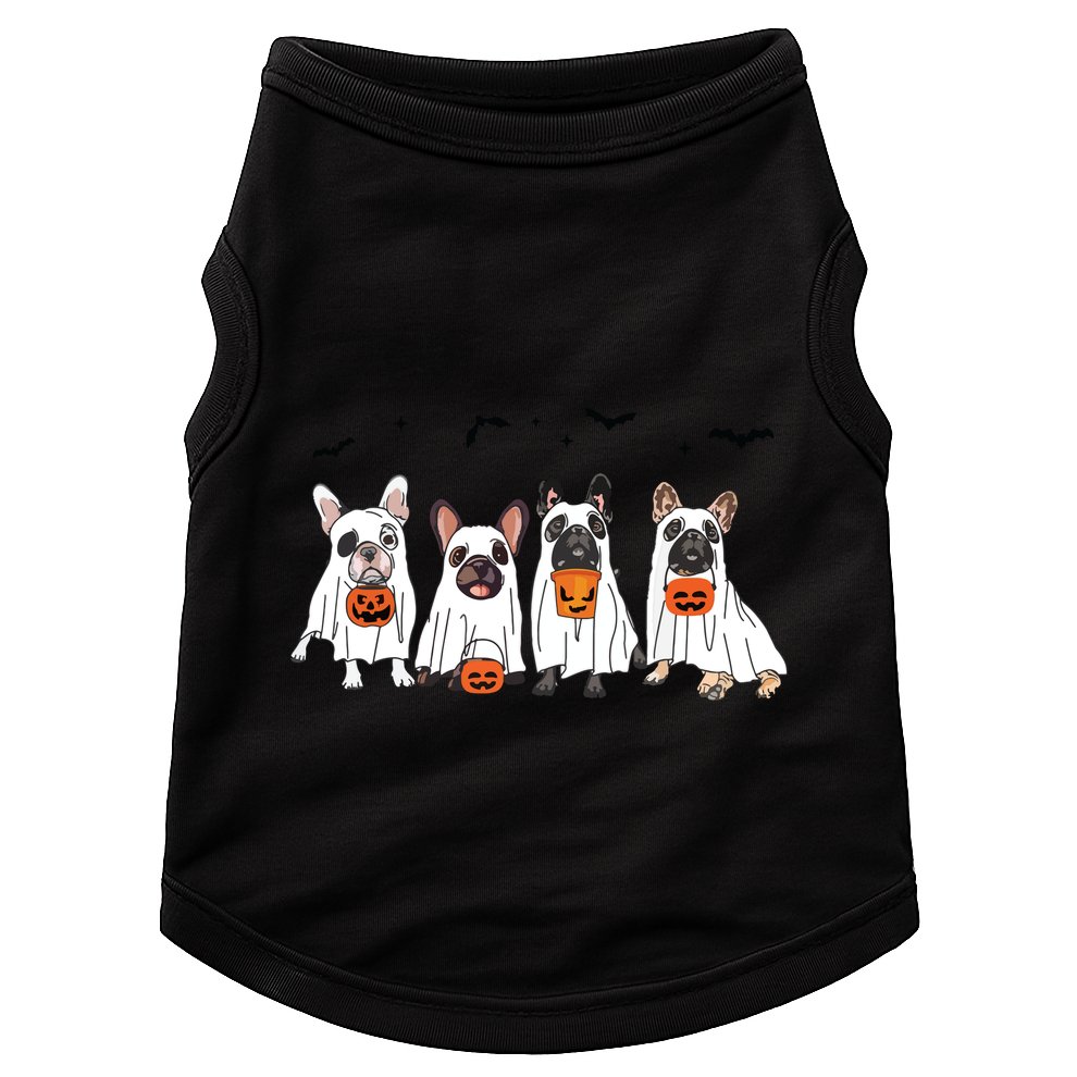 Frenchie Ghost Dog Costume Funny French Bulldog Halloween Doggie Tank