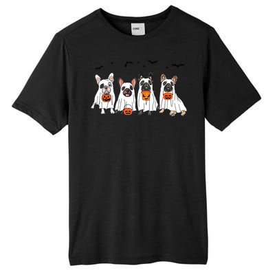 Frenchie Ghost Dog Costume Funny French Bulldog Halloween Tall Fusion ChromaSoft Performance T-Shirt