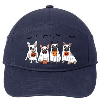 Frenchie Ghost Dog Costume Funny French Bulldog Halloween 7-Panel Snapback Hat