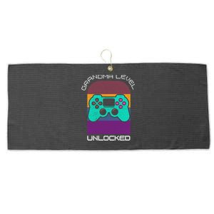 Funny Grandma Day Gaming On A Grandma Level Up Game Gift Large Microfiber Waffle Golf Towel