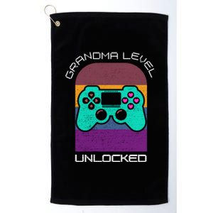 Funny Grandma Day Gaming On A Grandma Level Up Game Gift Platinum Collection Golf Towel