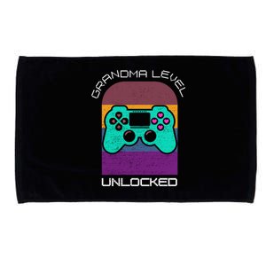 Funny Grandma Day Gaming On A Grandma Level Up Game Gift Microfiber Hand Towel