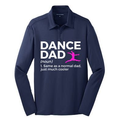 Funny Gift Dance Dad Definition Silk Touch Performance Long Sleeve Polo