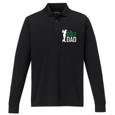 Funny Golf Dad Golfer Gift For Dad Father's Day Performance Long Sleeve Polo