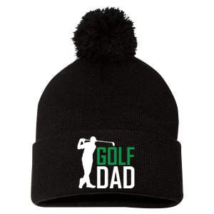 Funny Golf Dad Golfer Gift For Dad Father's Day Pom Pom 12in Knit Beanie