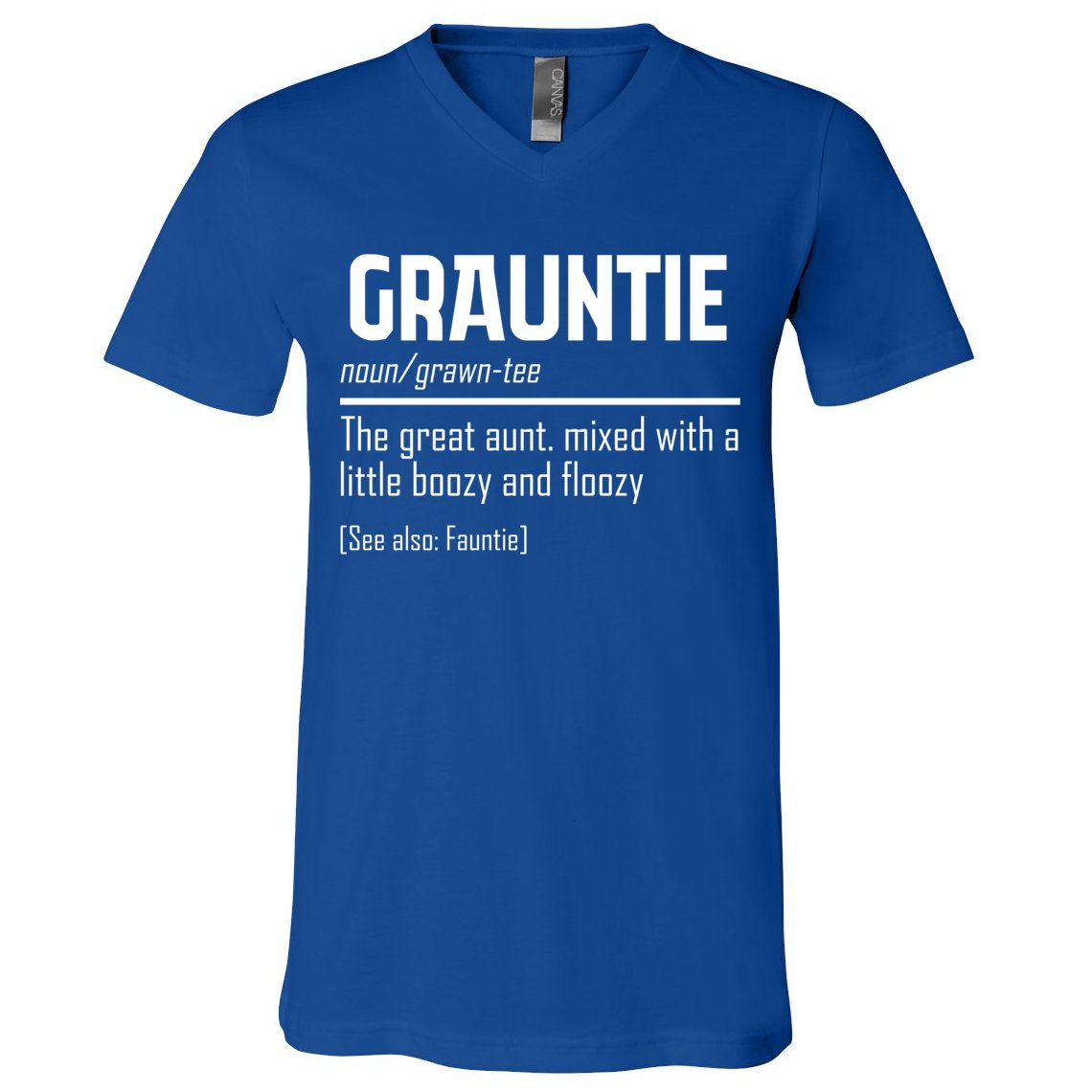 Funny Grauntie Definition Niece Nephew Aunt Auntie Gift V-Neck T-Shirt