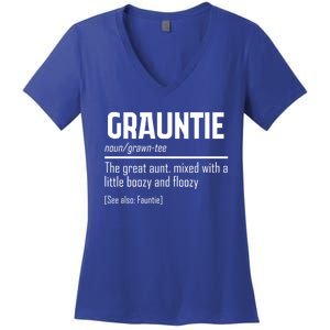 Funny Grauntie Definition Niece Nephew Aunt Auntie Gift Women's V-Neck T-Shirt